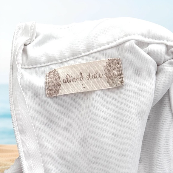 Altar’d State White Eyelet Lined (Polyester)Back Zip Dress (Cotton) Size Large - Picture 7 of 8